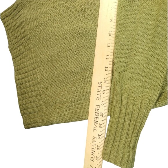 J.Crew Sweater Women's S Long Sleeve V Neck Shawl Collar Moss Green Wool Career - Picture 4 of 8